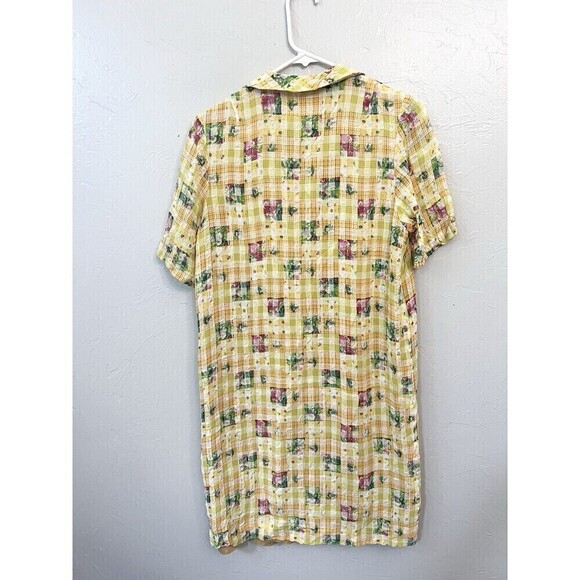 Vintage Tissus Monde Paris Dress Floral Mid Century Modern Buttons Lined M 1960s - Picture 10 of 12